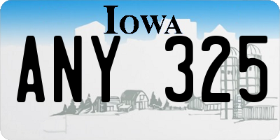 IA license plate ANY325