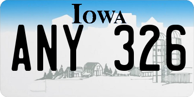 IA license plate ANY326