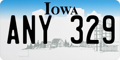 IA license plate ANY329