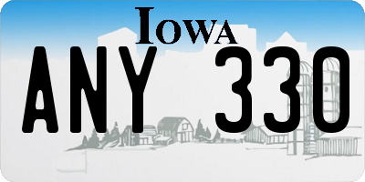 IA license plate ANY330