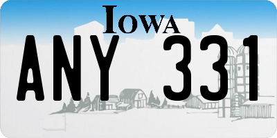 IA license plate ANY331