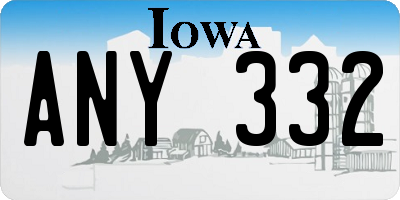 IA license plate ANY332