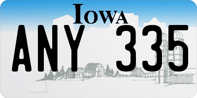IA license plate ANY335