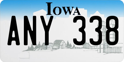 IA license plate ANY338