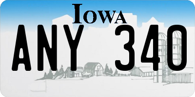 IA license plate ANY340