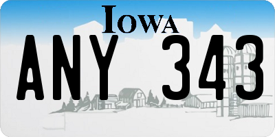 IA license plate ANY343