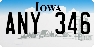 IA license plate ANY346