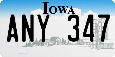 IA license plate ANY347
