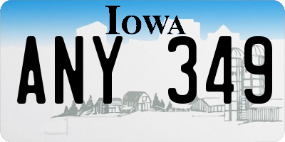 IA license plate ANY349