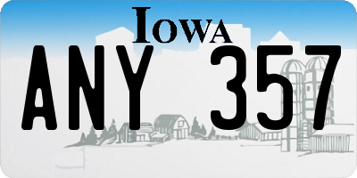 IA license plate ANY357