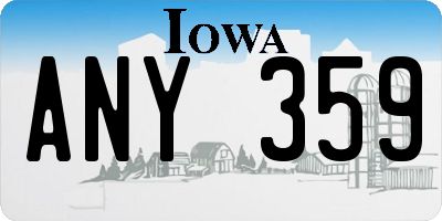 IA license plate ANY359