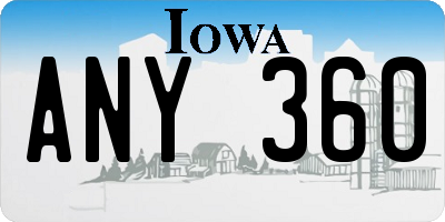 IA license plate ANY360