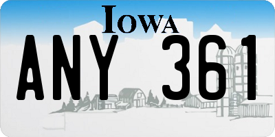 IA license plate ANY361