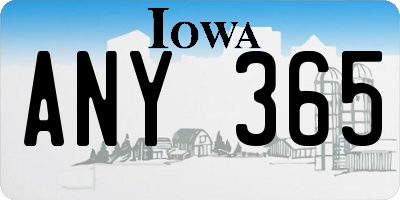 IA license plate ANY365