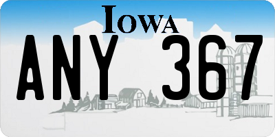 IA license plate ANY367