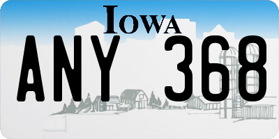 IA license plate ANY368