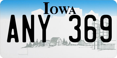IA license plate ANY369
