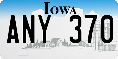 IA license plate ANY370