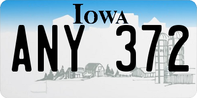 IA license plate ANY372