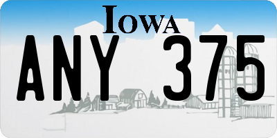 IA license plate ANY375