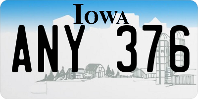 IA license plate ANY376