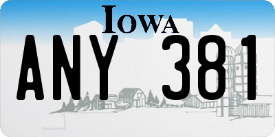 IA license plate ANY381