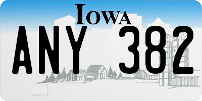 IA license plate ANY382