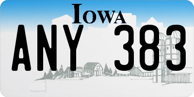 IA license plate ANY383
