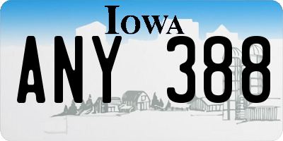 IA license plate ANY388