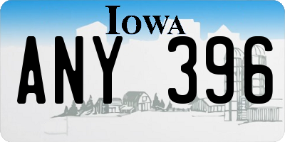 IA license plate ANY396
