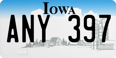 IA license plate ANY397