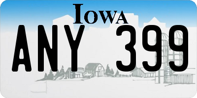 IA license plate ANY399