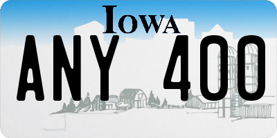 IA license plate ANY400