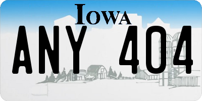 IA license plate ANY404