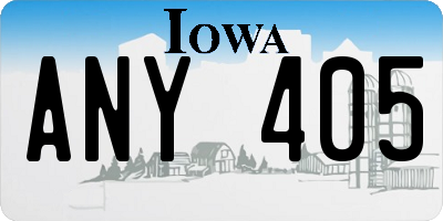 IA license plate ANY405