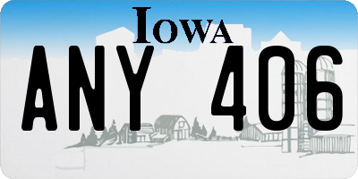 IA license plate ANY406