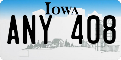 IA license plate ANY408