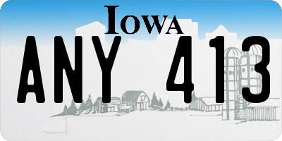 IA license plate ANY413