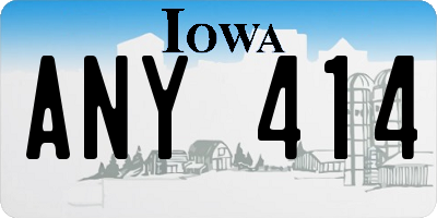 IA license plate ANY414