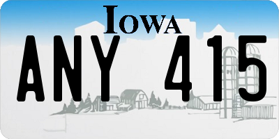 IA license plate ANY415