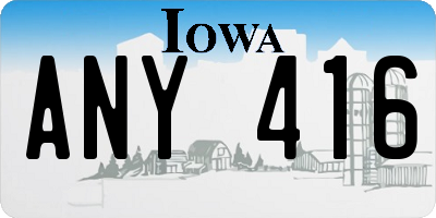IA license plate ANY416