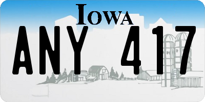 IA license plate ANY417
