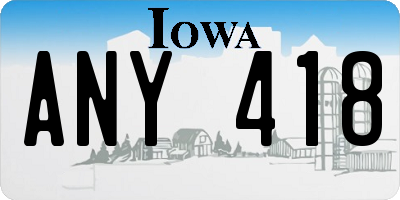 IA license plate ANY418