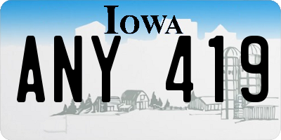 IA license plate ANY419