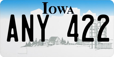 IA license plate ANY422