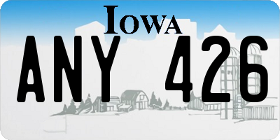 IA license plate ANY426