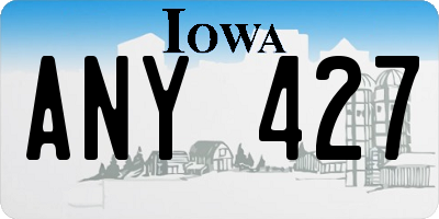 IA license plate ANY427
