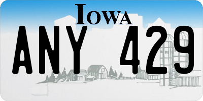 IA license plate ANY429