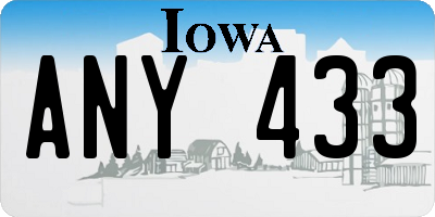 IA license plate ANY433