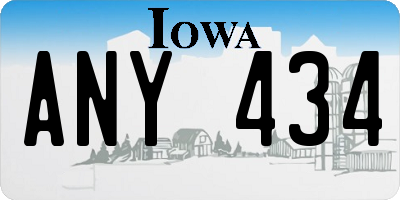 IA license plate ANY434